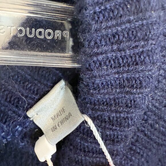 Vince Wool Cashmere Blend Sweater Navy Blue Size Large FLAW - Picture 11 of 13